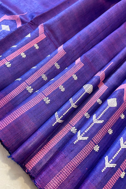 Gopalpur Tussar Silk Saree- Purple (Prebooking)