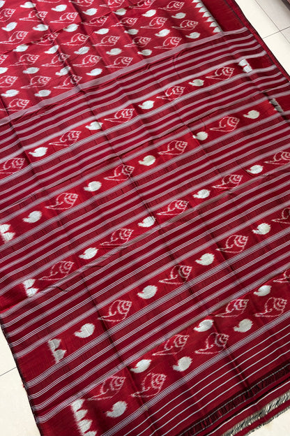 Exclusive Odisha Ikkat Pure Silk Saree- Maroon