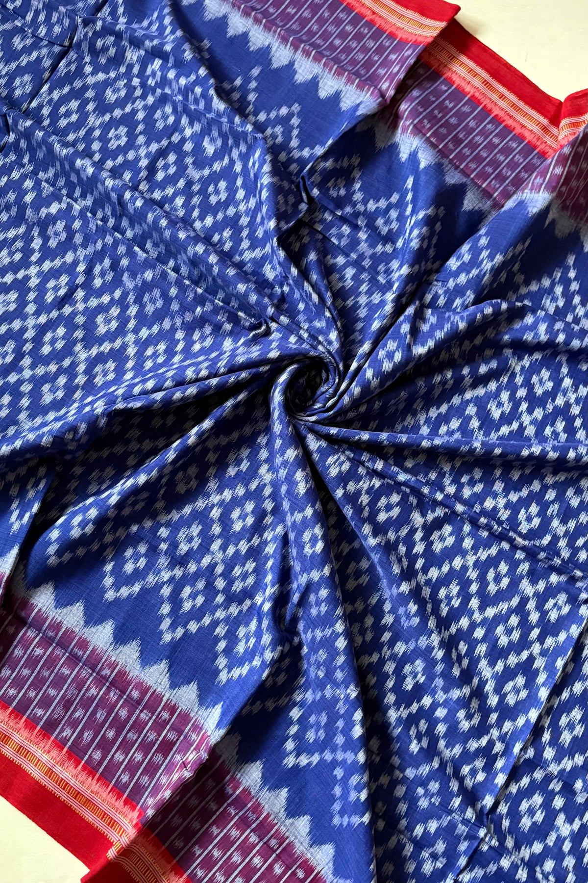 Odisha Ikkat Khandua Cotton Saree - Blue