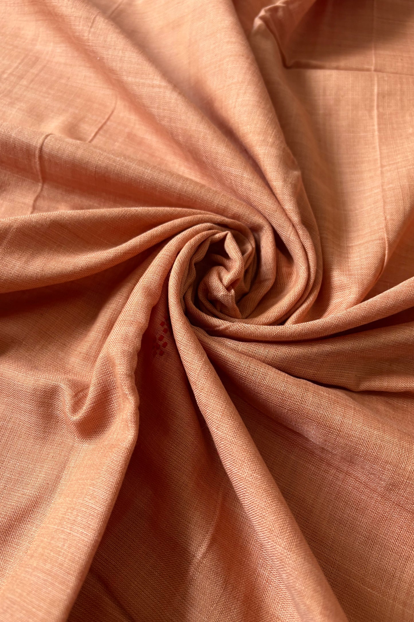 Plain Body Khandua Cotton Saree - Peachy Brown