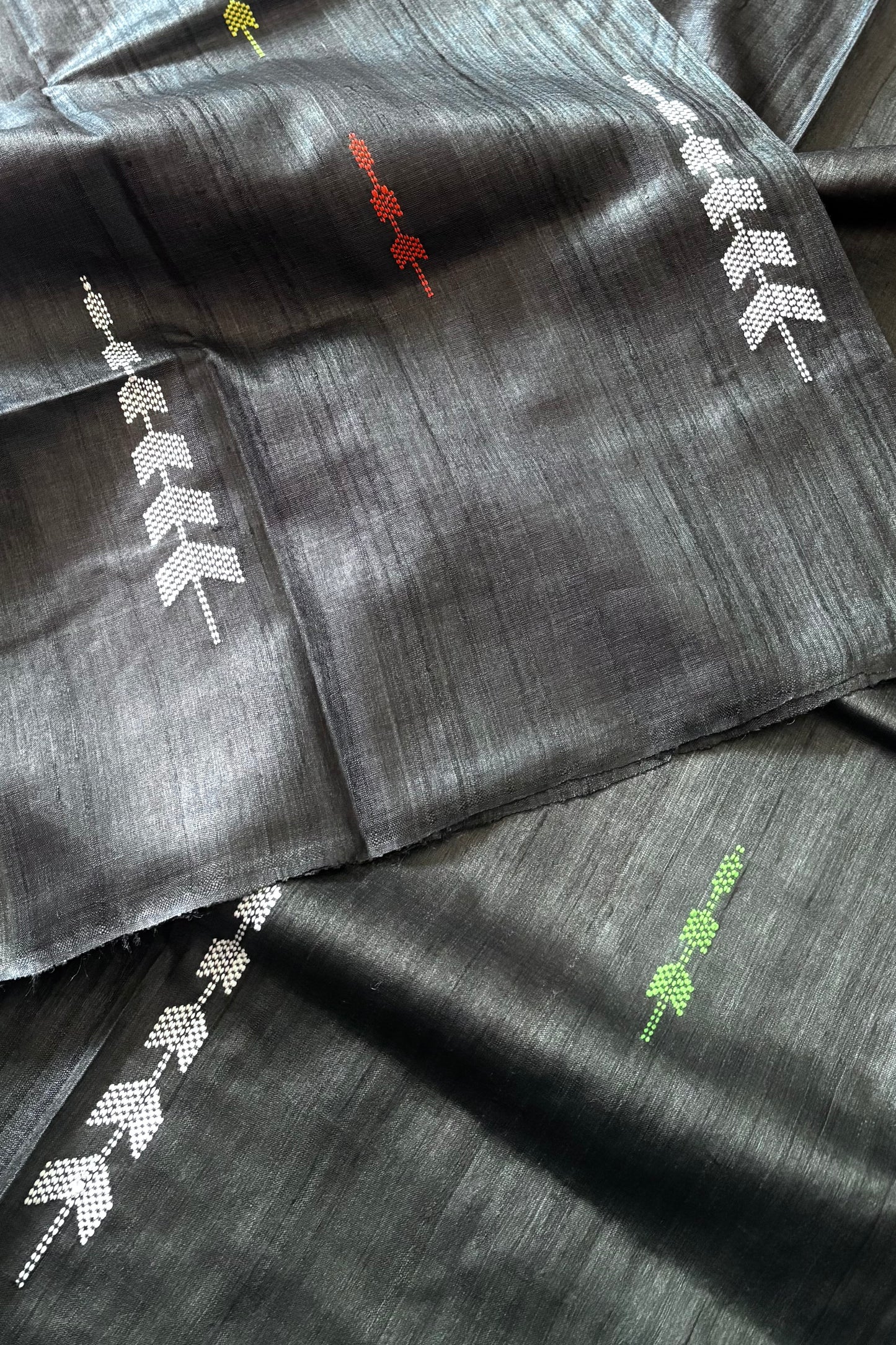 Gopalpur Tussar Silk Saree - Dark  Grey