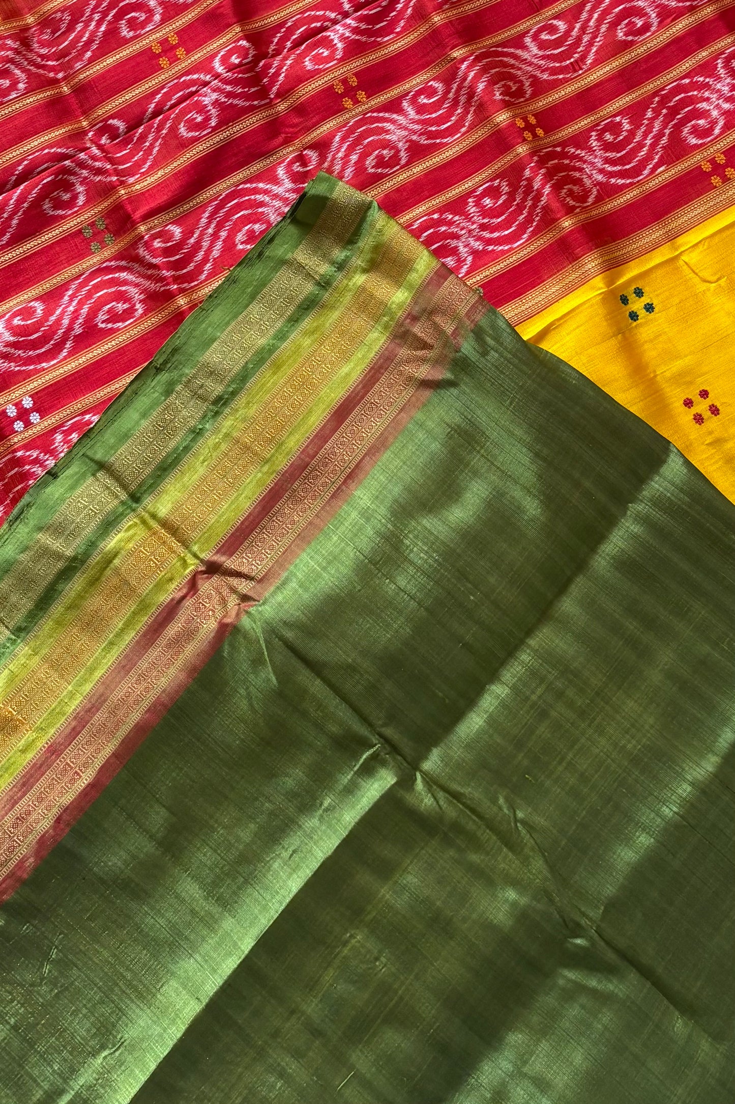 Exclusive Kathifera Odisha Ikkat Khandua Silk Saree - Yellow