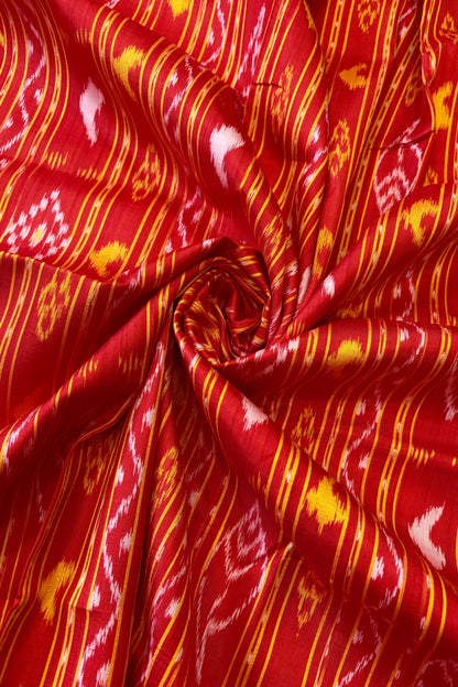Exclusive Odisha Ikkat Nabakothi Pure Silk Saree-Red