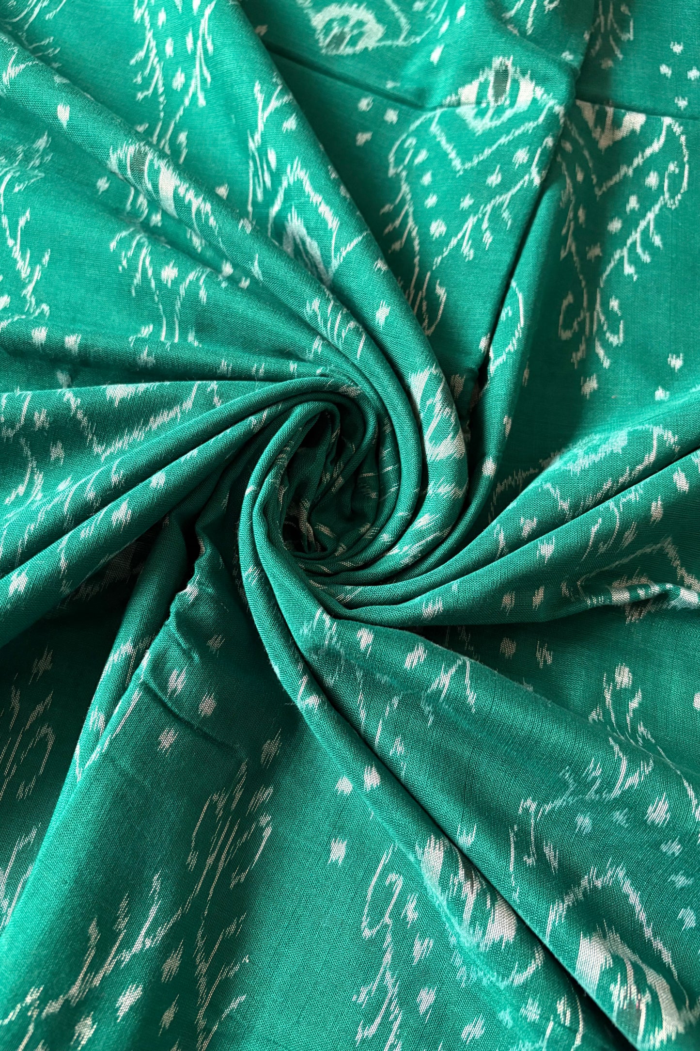 Odisha Ikkat Khandua Cotton Saree - Rama Green