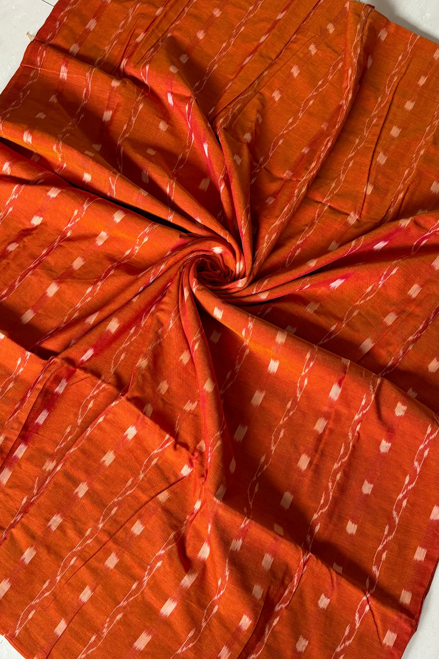 Pure Cotton Odisha Handloom Blouse Piece- Rust Orange
