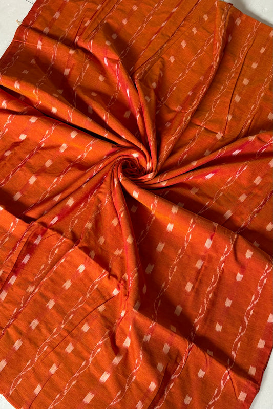 Pure Cotton Odisha Handloom Blouse Piece- Rust Orange