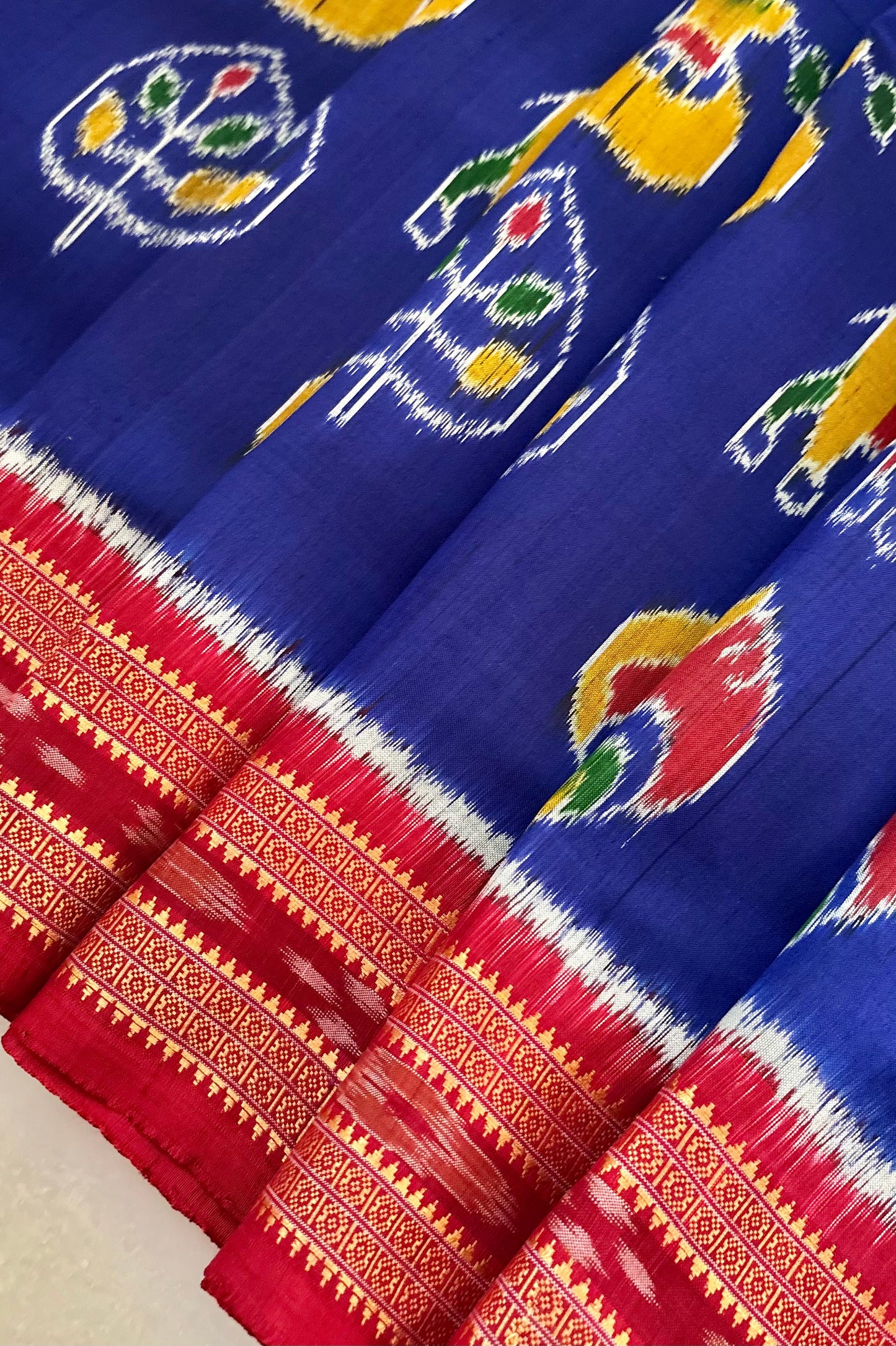 Exclusive Nabarangi Odisha Ikkat Khandua Silk Saree - Royal Blue