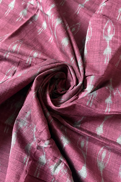 Odisha Ikkat Khandua Cotton Saree - Onion Pink