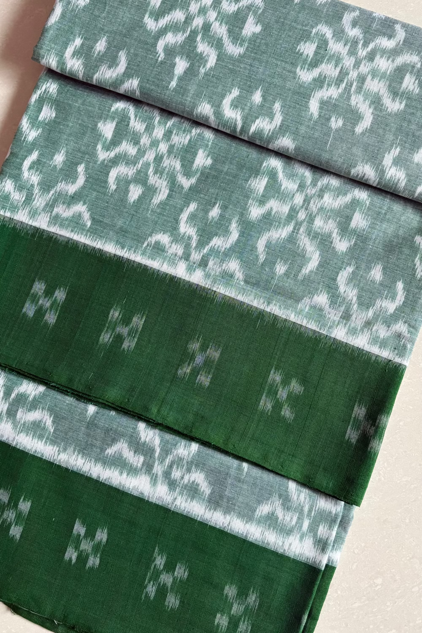 Odisha Ikkat Khandua Cotton Saree- Pastel (Green)