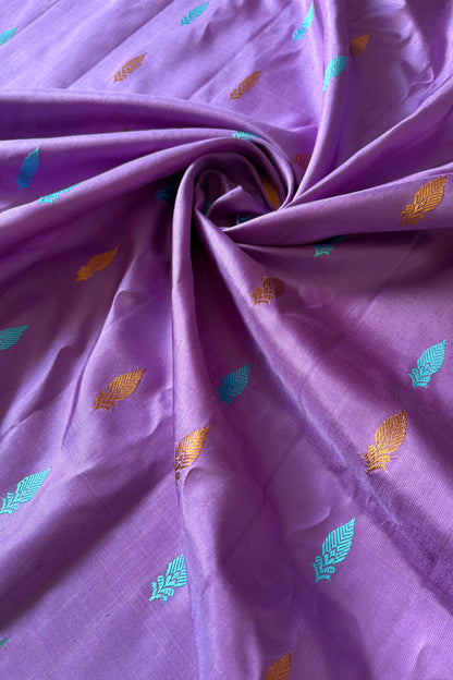 Handwoven Gadwal Pure Silk Saree - Light Purple
