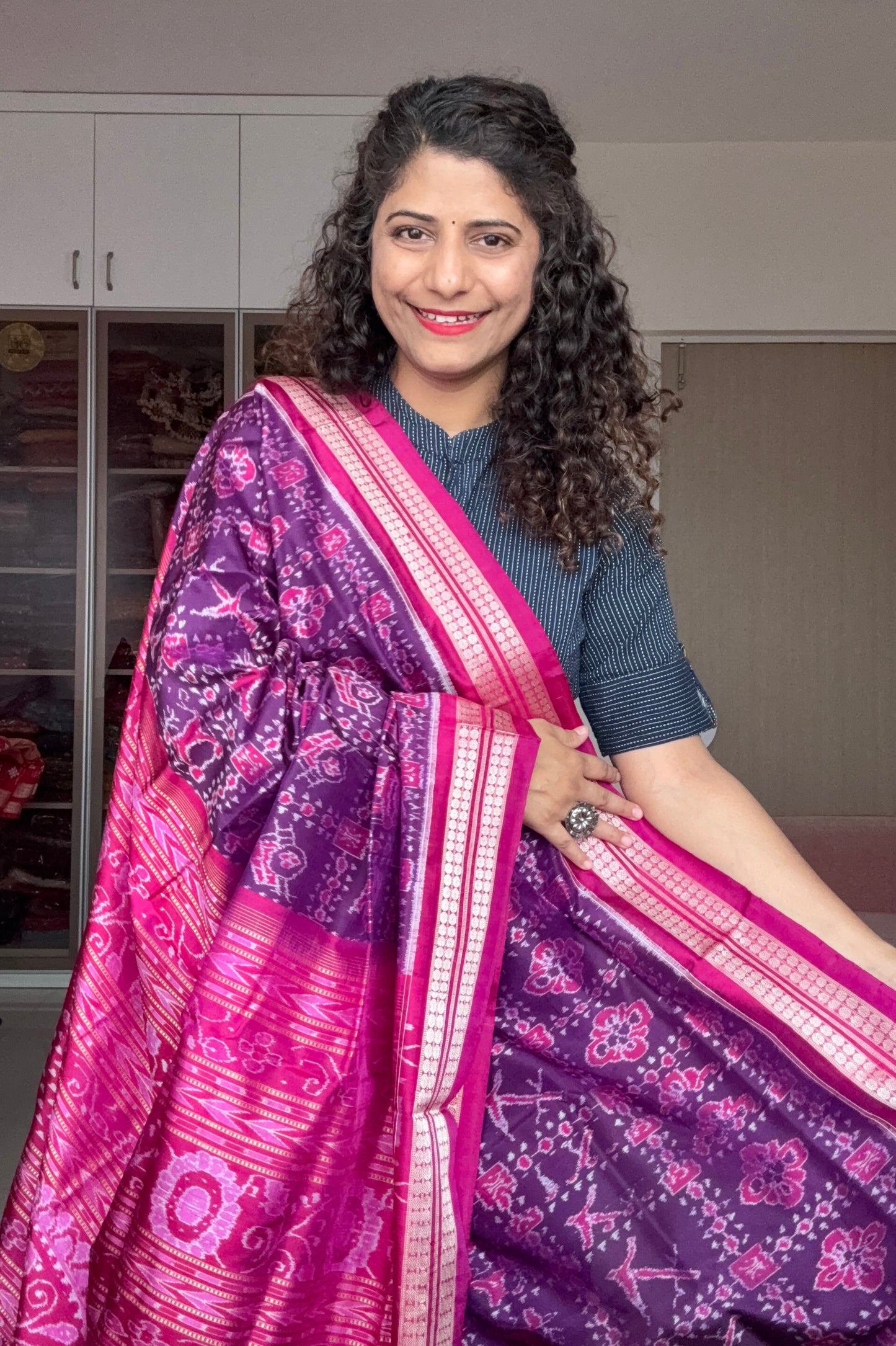 Exclusive Sambalpuri Pure Silk Saree - Purple