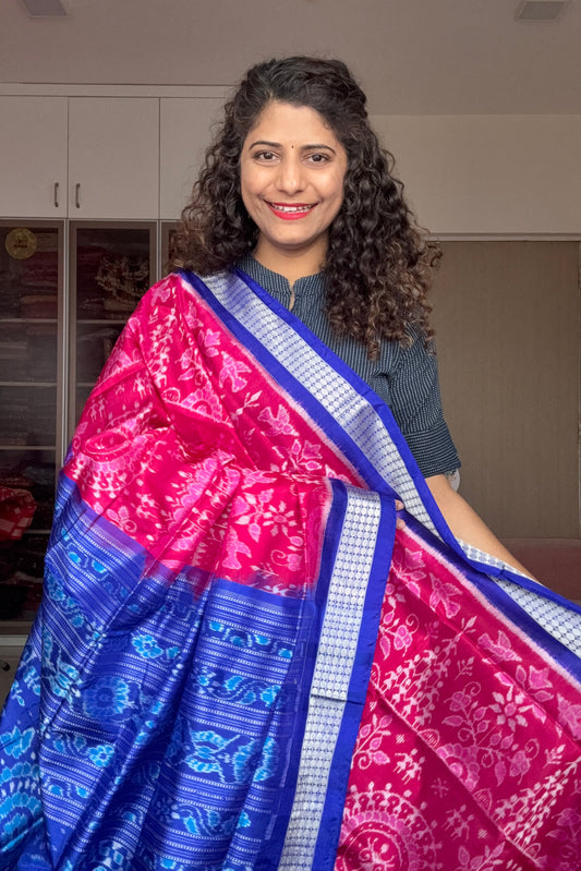 Exclusive Sambalpuri Pure Silk Saree - Pink