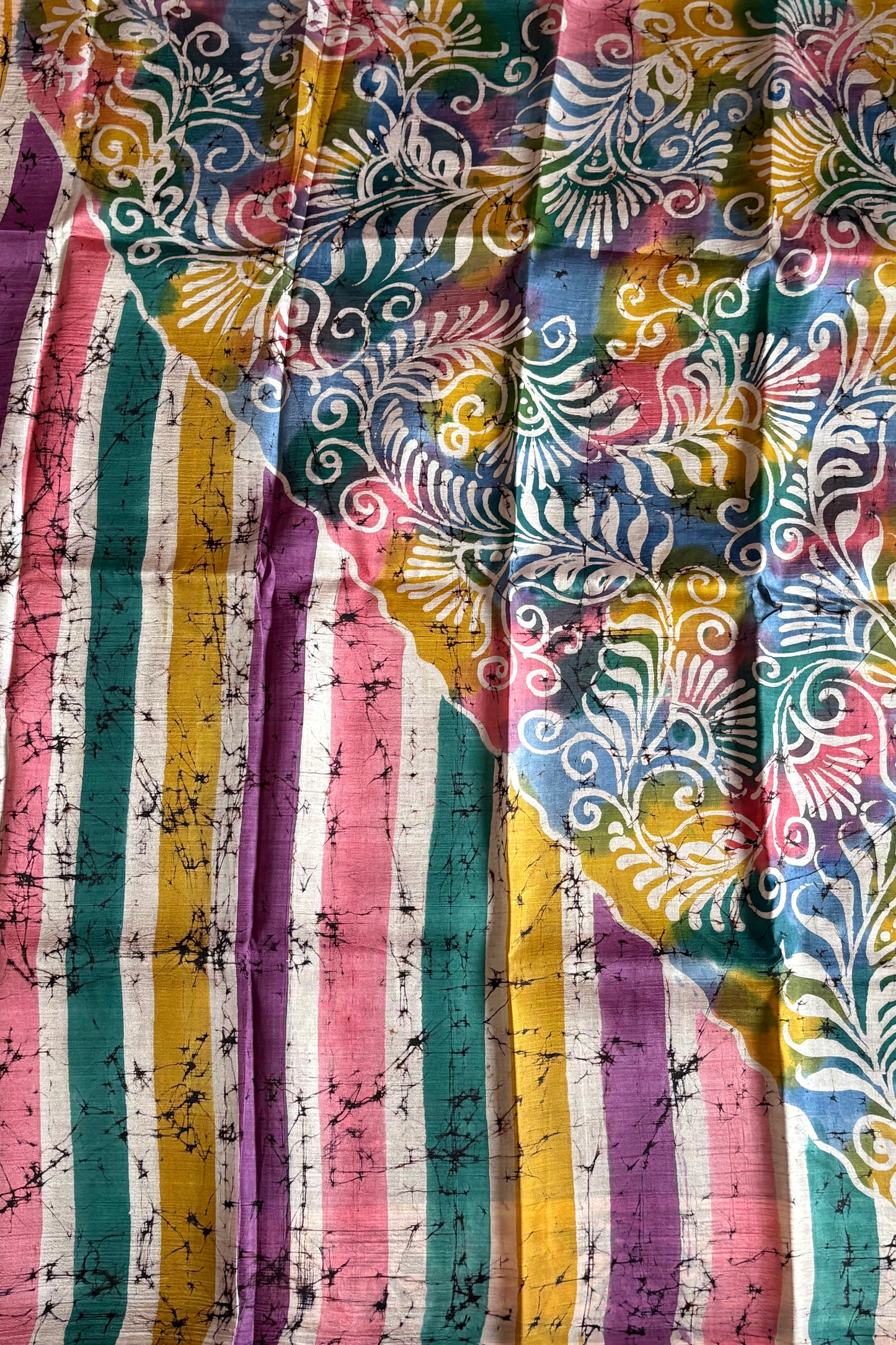 Murshidabad Pure Silk Saree Hand Batik Print
