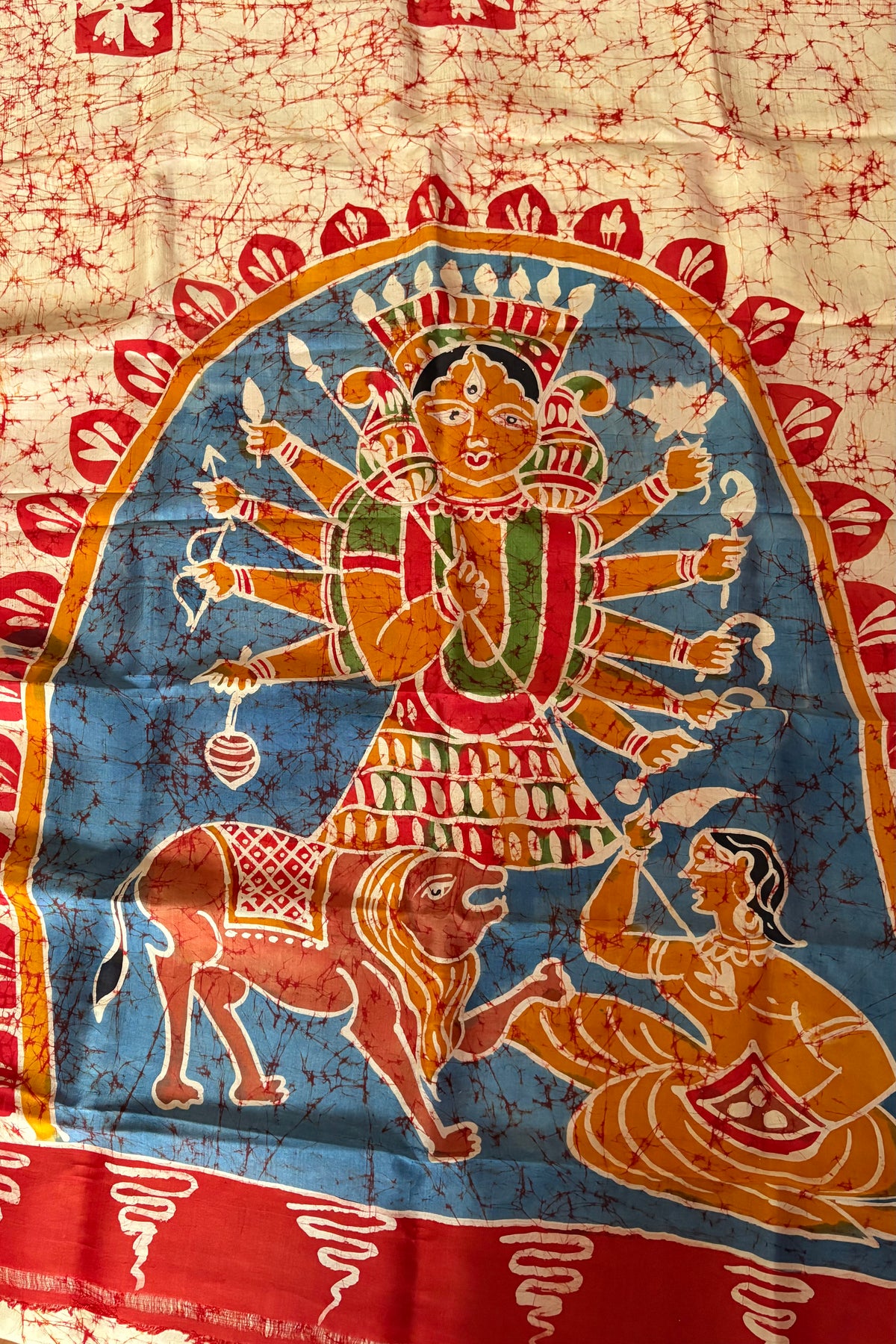 Murshidabad Pure Silk Saree Hand Batik Print