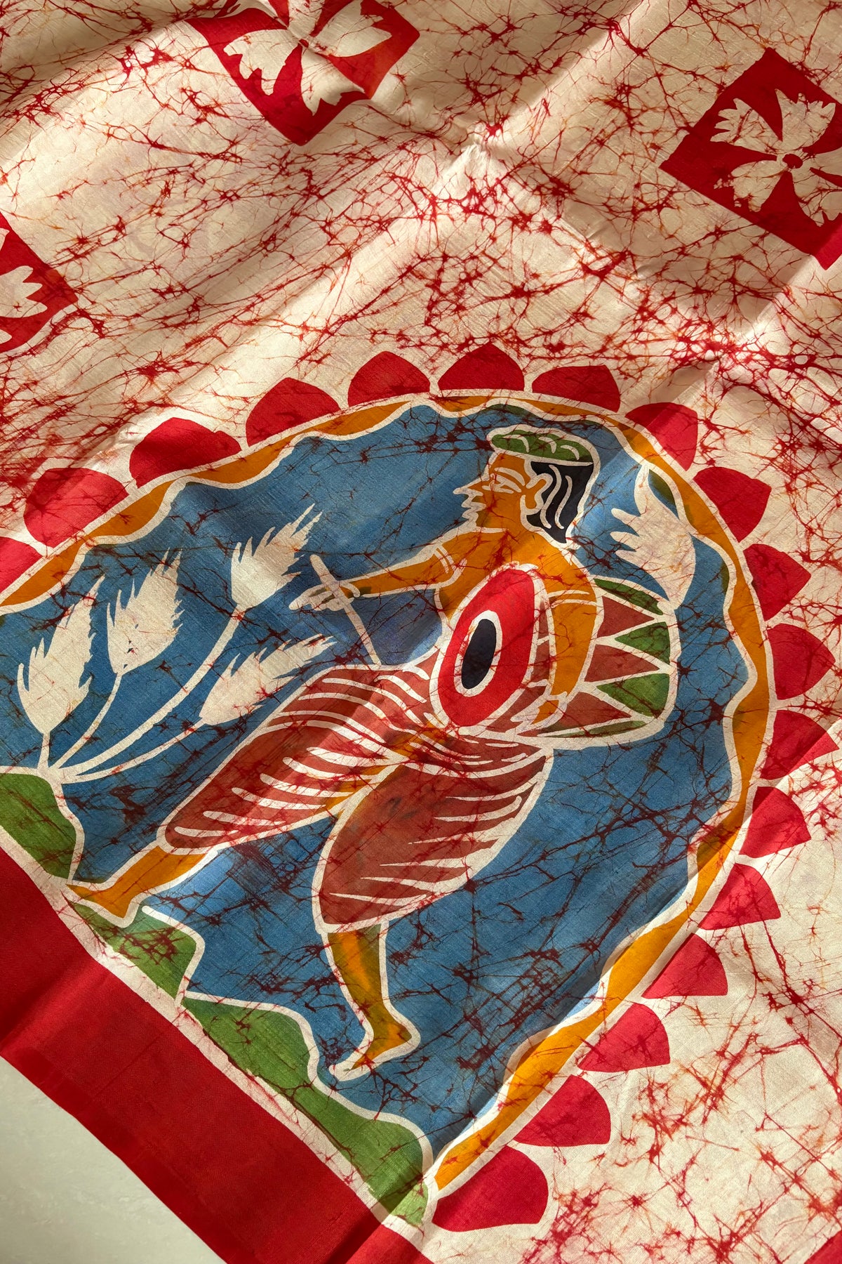 Murshidabad Pure Silk Saree Hand Batik Print