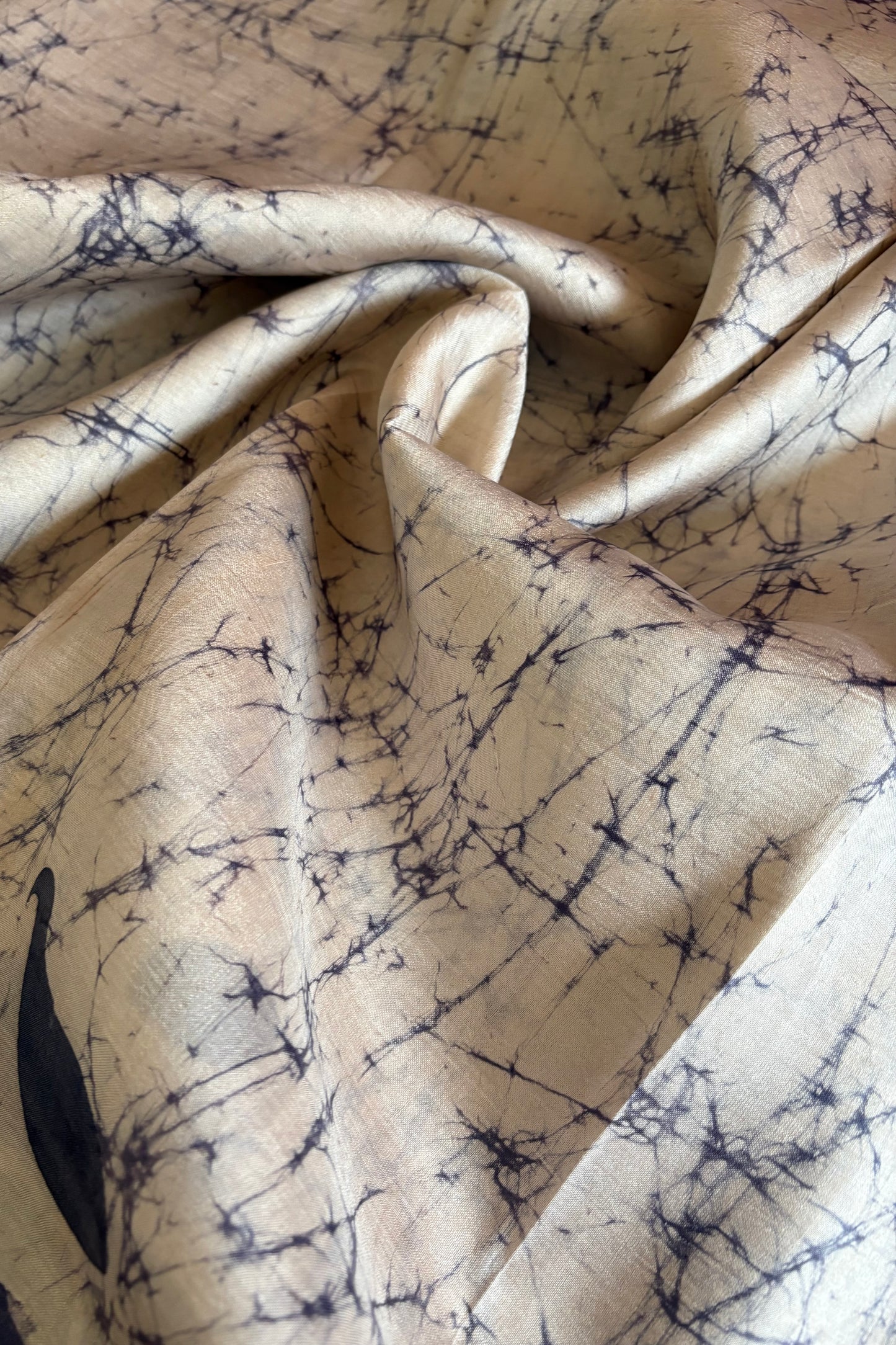 Murshidabad Pure Silk Saree Hand Batik Print