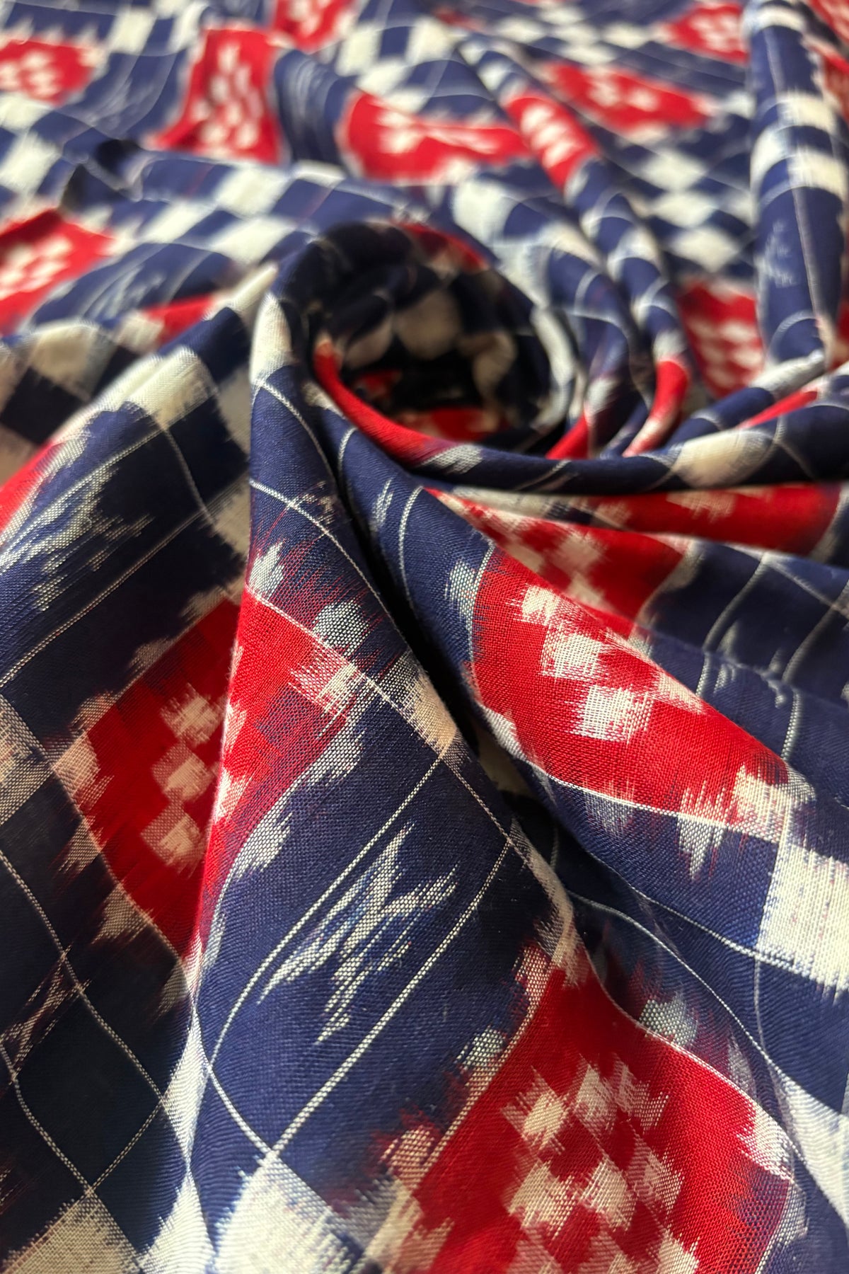 Sambalpuri Pure Cotton Saree - Navy