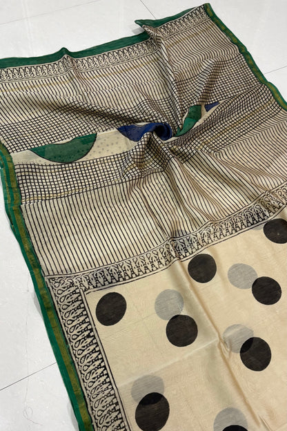 Hand Block Print Silk-Cotton Saree