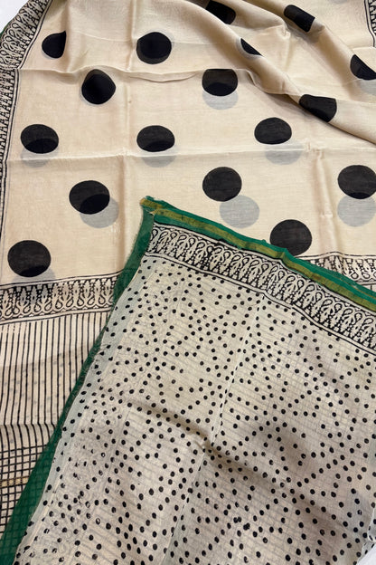 Hand Block Print Silk-Cotton Saree