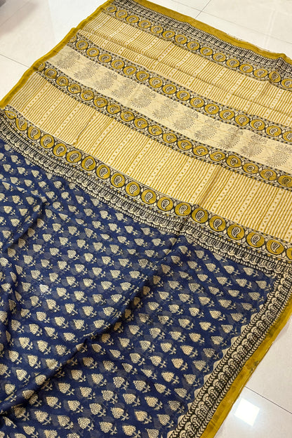 Hand Block Print Silk-Cotton Saree