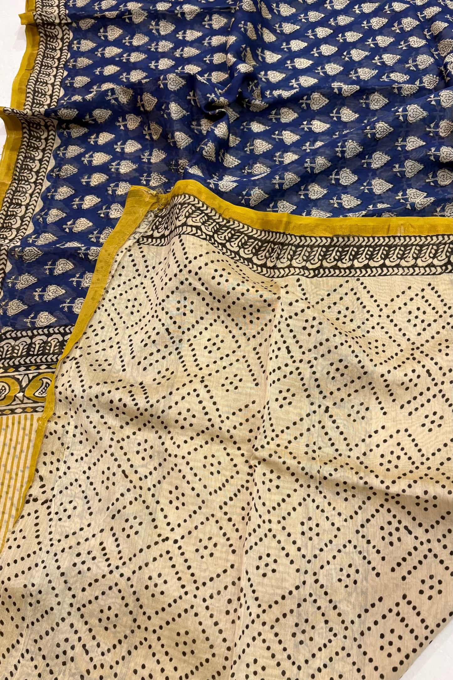 Hand Block Print Silk-Cotton Saree