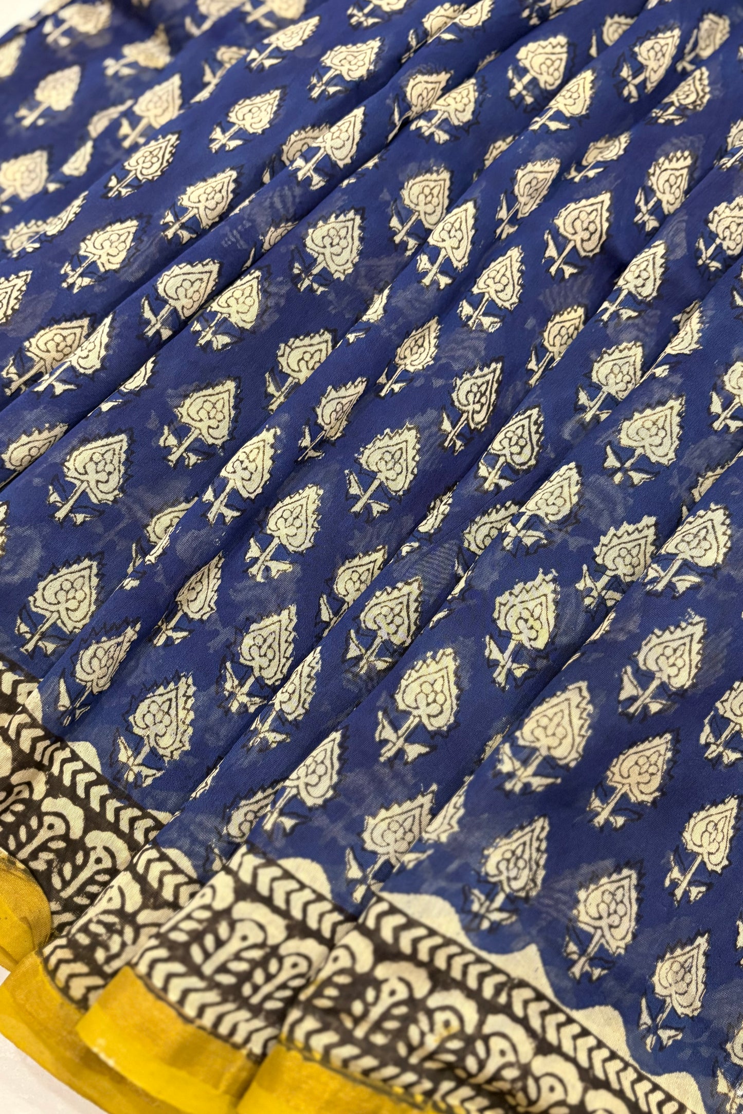 Hand Block Print Silk-Cotton Saree