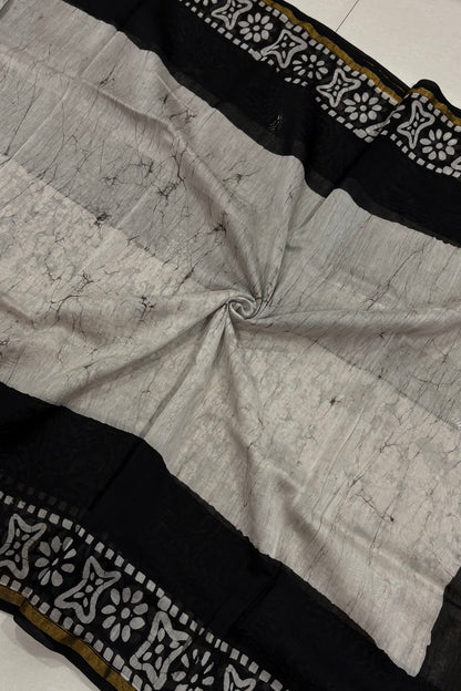 Hand Block Print Silk-Cotton Saree