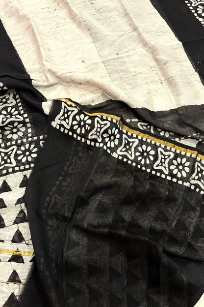 Hand Block Print Silk-Cotton Saree