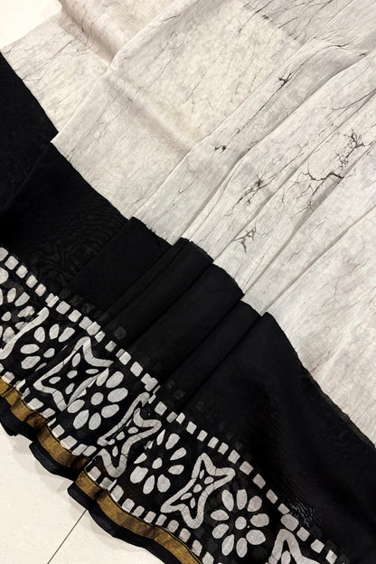 Hand Block Print Silk-Cotton Saree