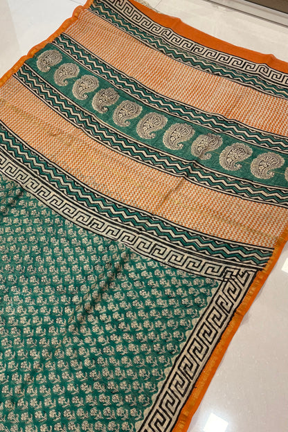 Hand Block Print Silk-Cotton Saree