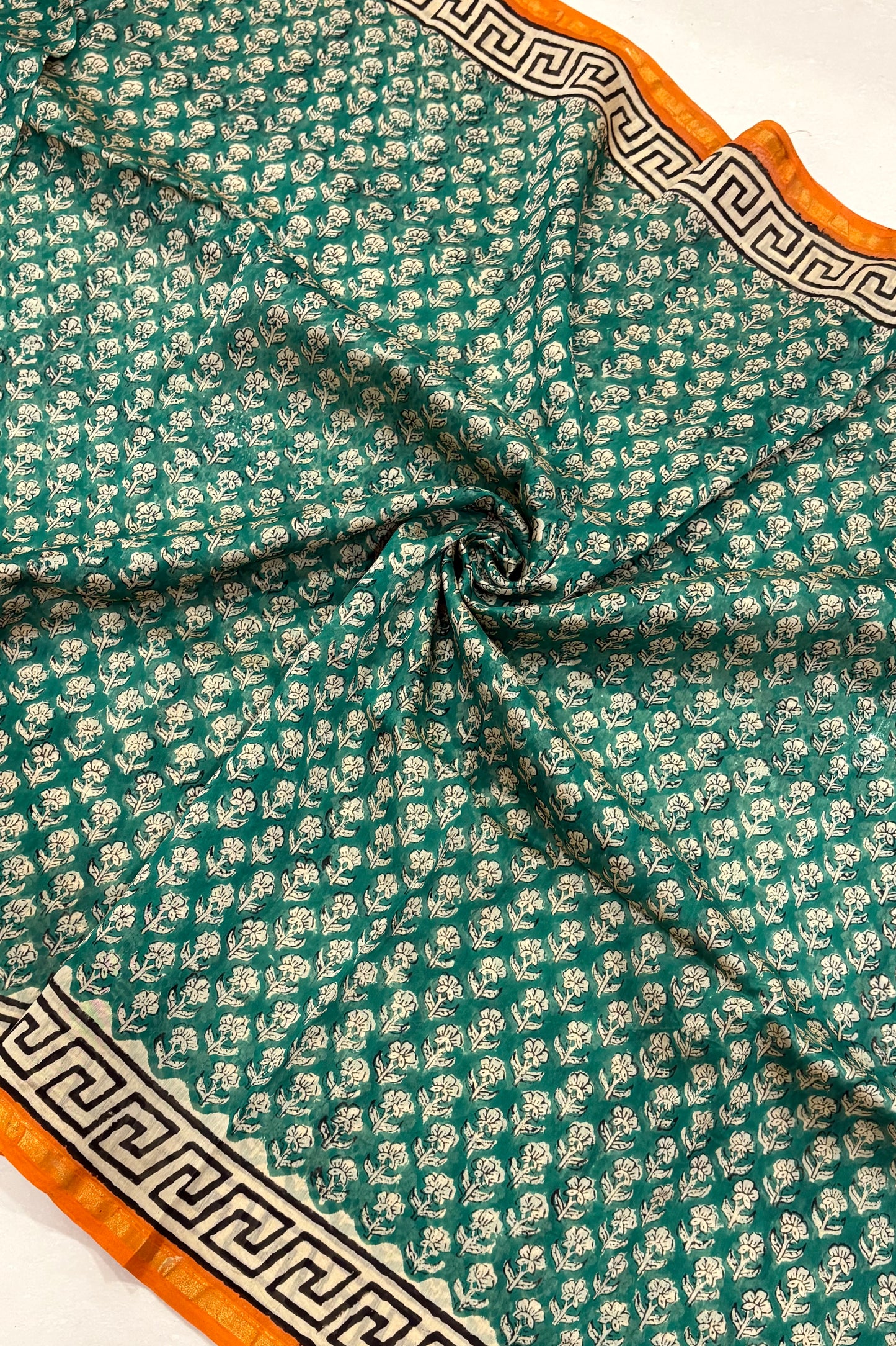 Hand Block Print Silk-Cotton Saree