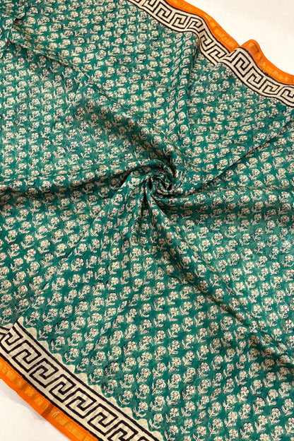 Hand Block Print Silk-Cotton Saree
