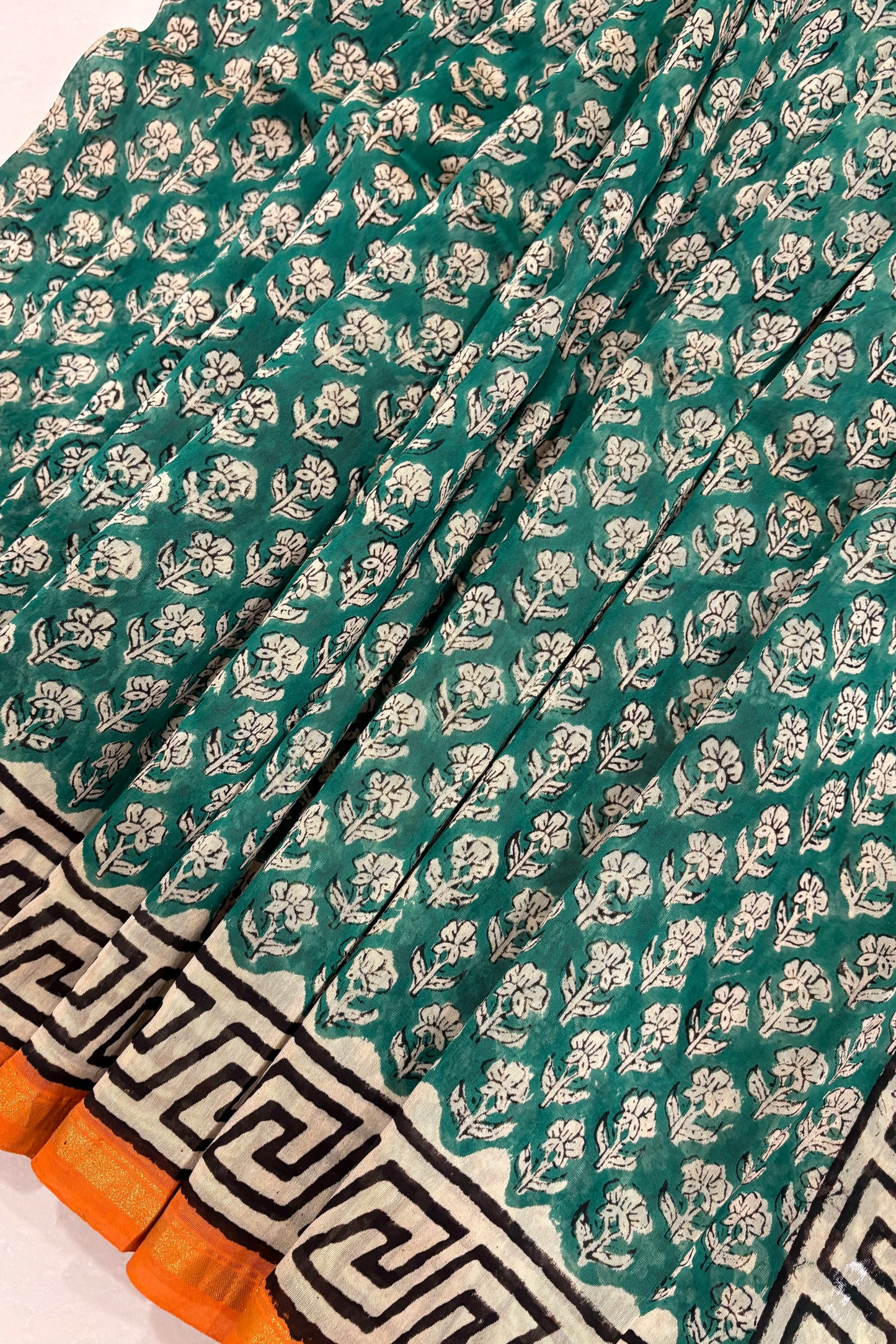 Hand Block Print Silk-Cotton Saree