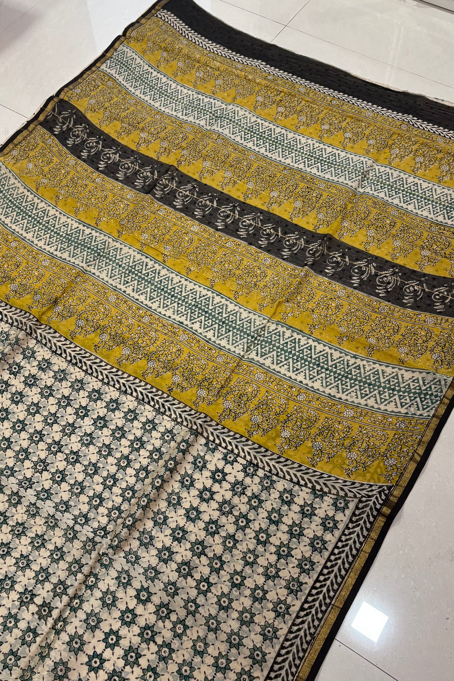 Hand Block Print Silk-Cotton Saree