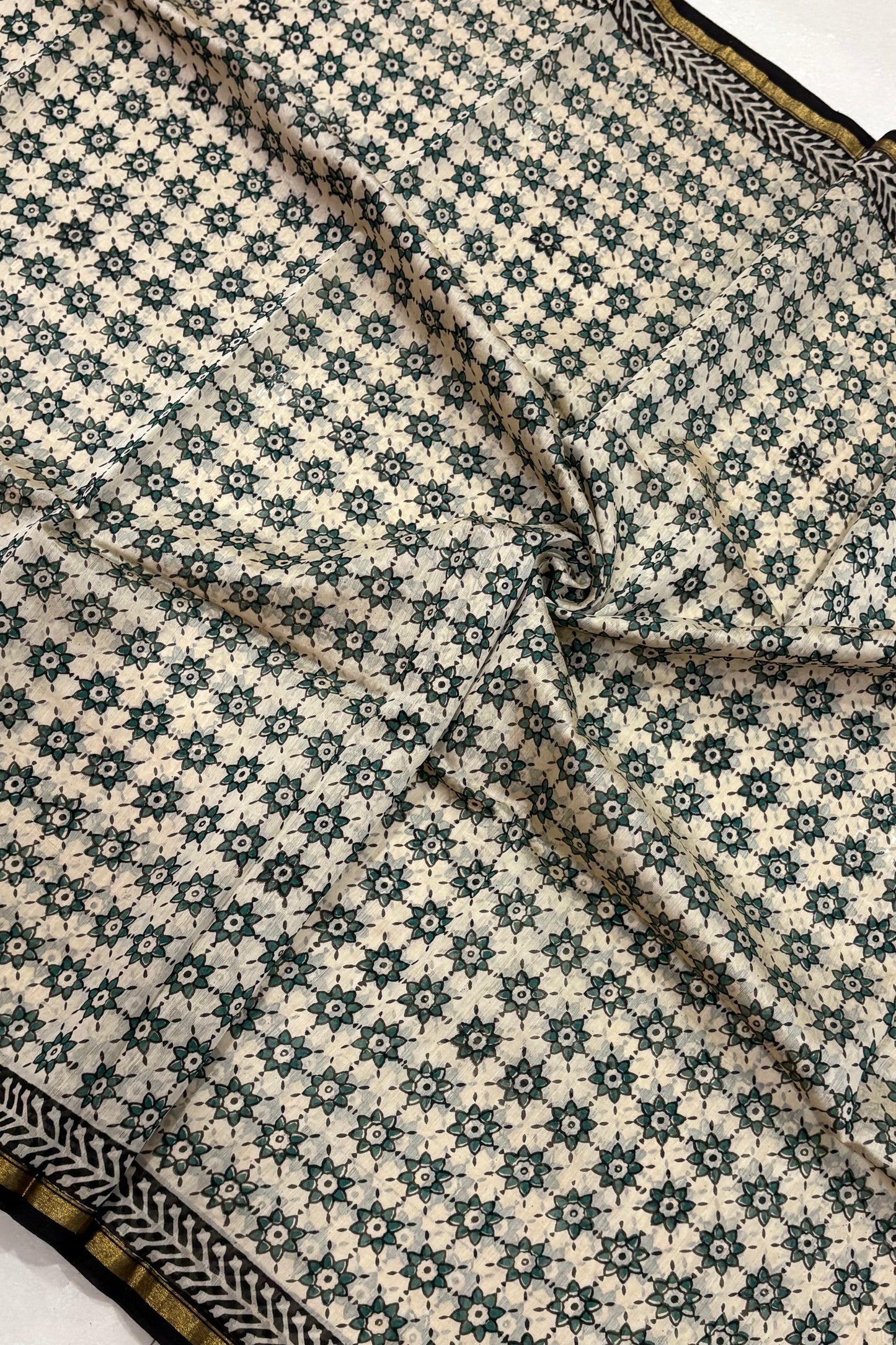 Hand Block Print Silk-Cotton Saree