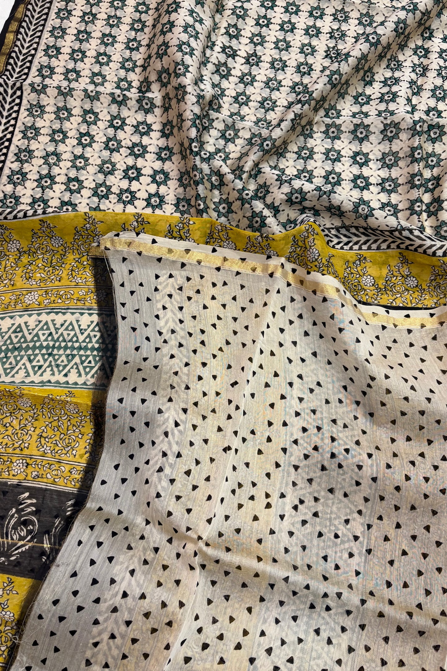 Hand Block Print Silk-Cotton Saree