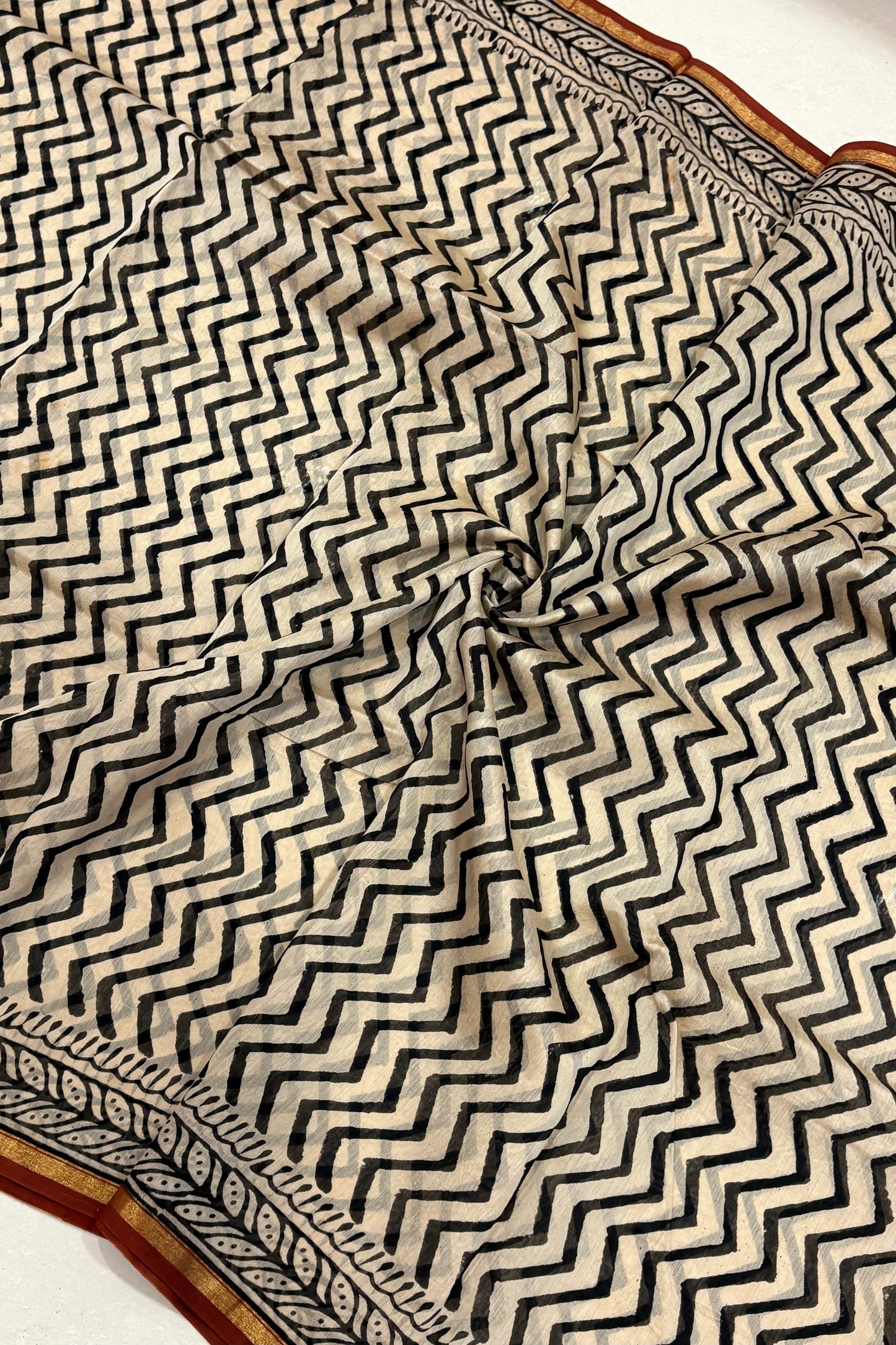 Hand Block Print Silk-Cotton Saree