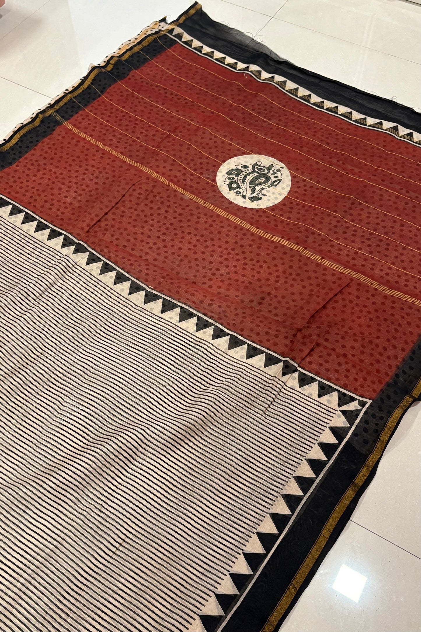 Hand Block Print Silk-Cotton Saree