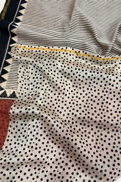 Hand Block Print Silk-Cotton Saree