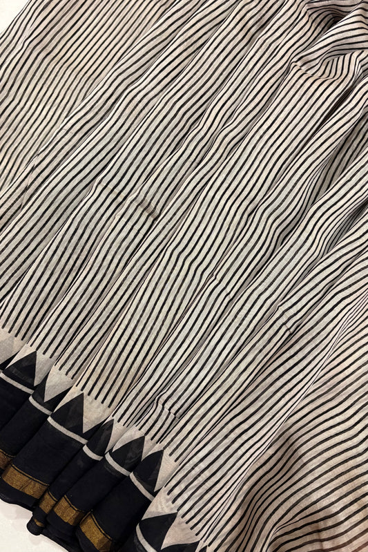 Hand Block Print Silk-Cotton Saree