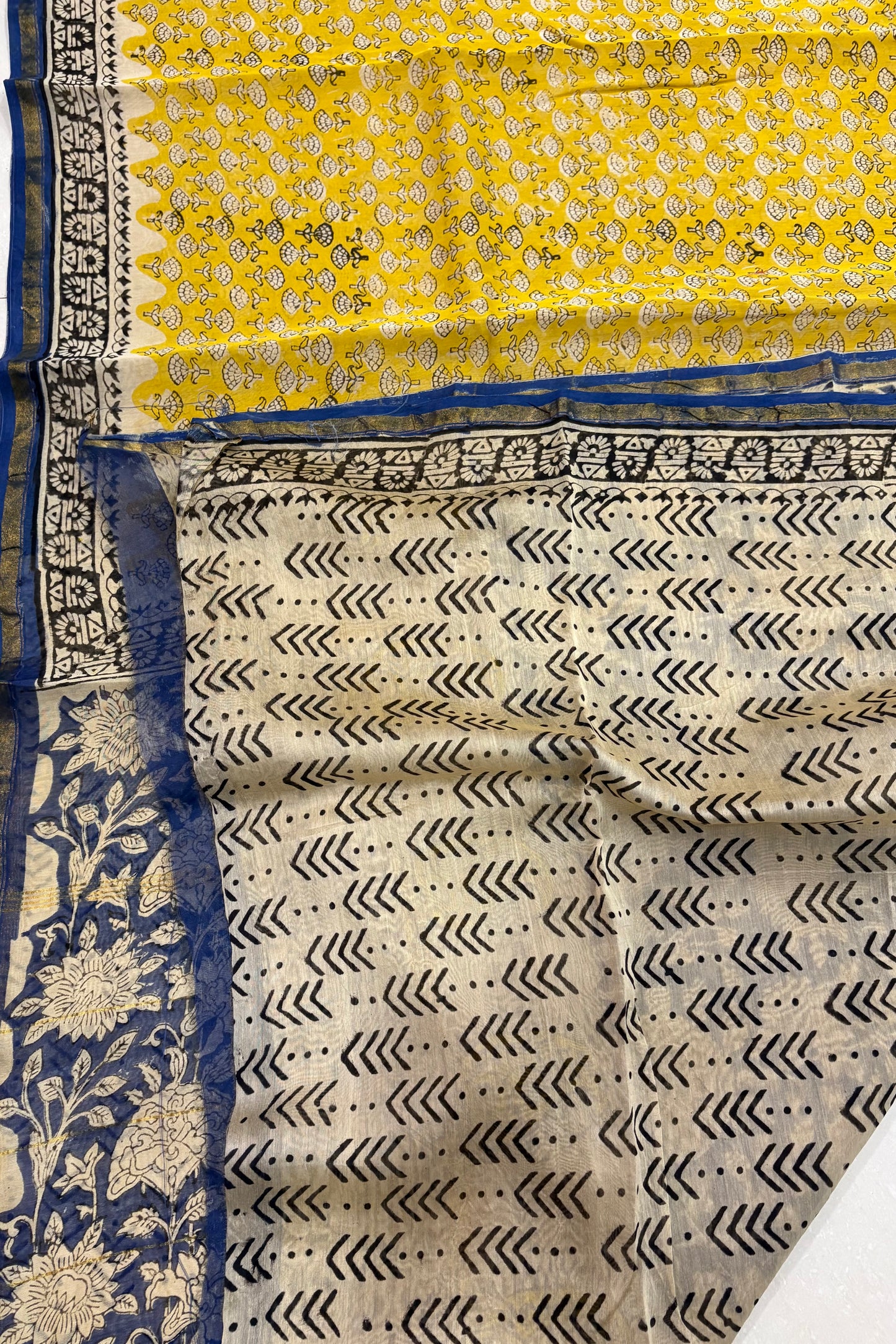 Hand Block Print Silk-Cotton Saree