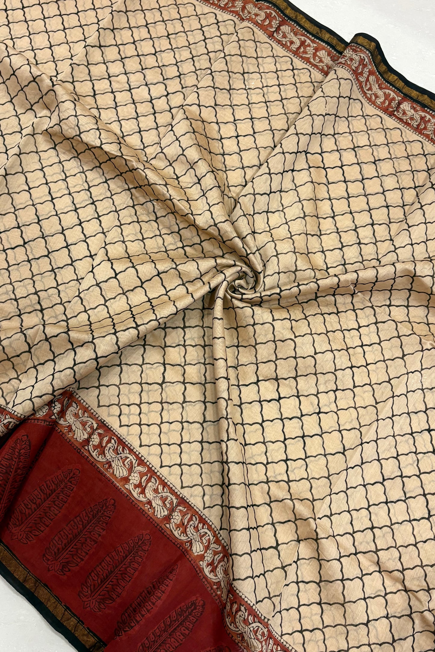 Hand Block Print Silk-Cotton Saree