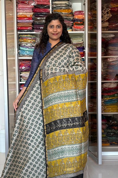 Hand Block Print Silk-Cotton Saree