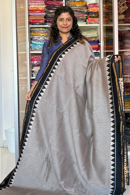 Hand Block Print Silk-Cotton Saree