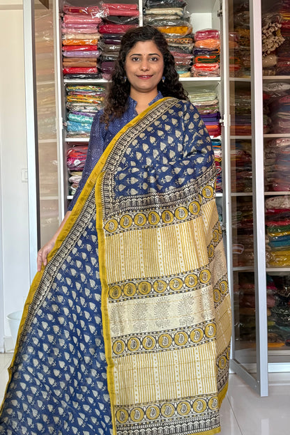 Hand Block Print Silk-Cotton Saree
