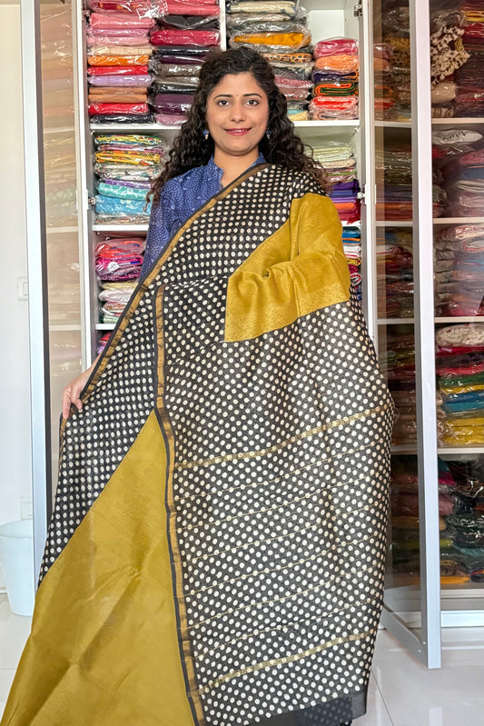 Hand Block Print Silk-Cotton Saree