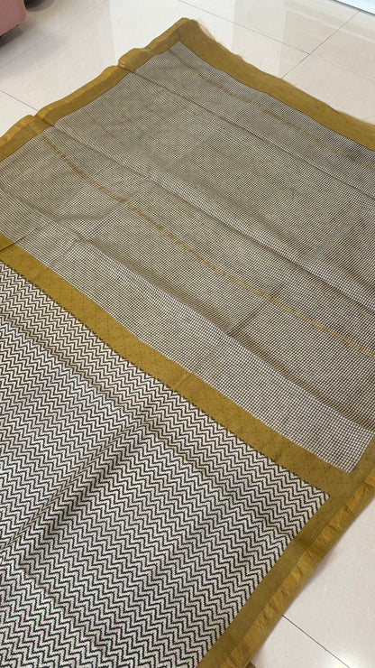 Hand Block Print Silk-Cotton Saree