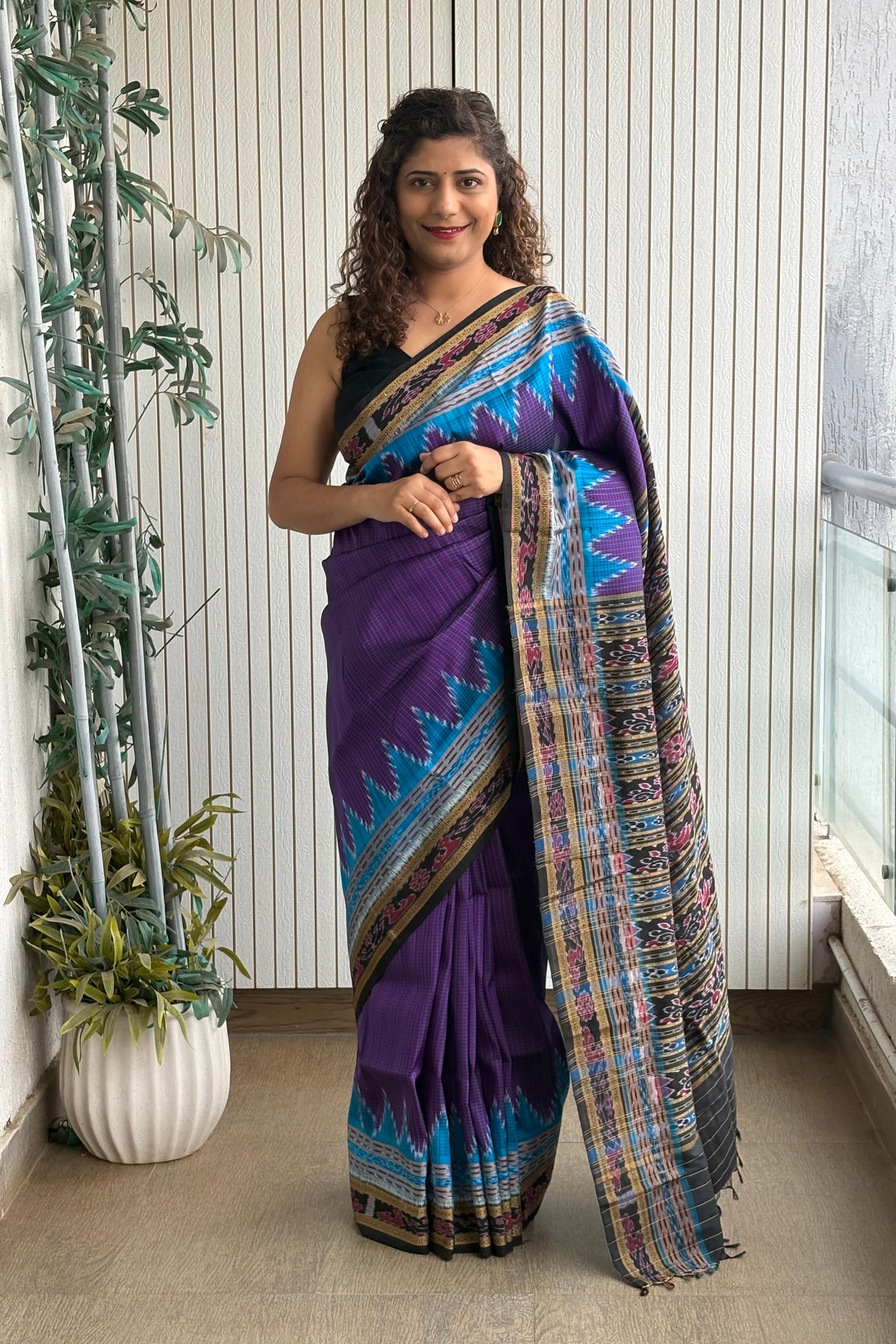 Sachipaar Khandua Silk Saree: Purple