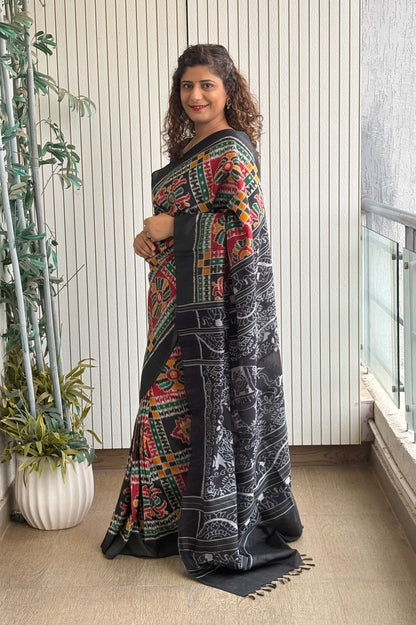 Exclusive Odisha Ikkat Nuapatna Silk Saree - Utkala Laxmi
