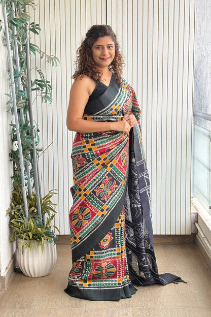 Exclusive Odisha Ikkat Nuapatna Silk Saree - Utkala Laxmi